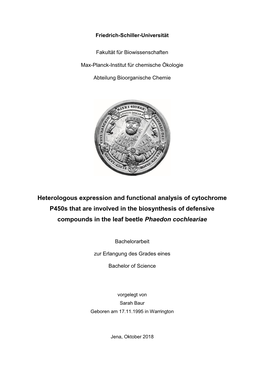 Heterologous Expression and Functional Analysis of Cytochrome