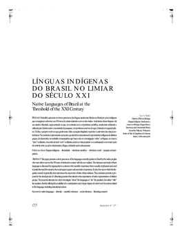 LÍNGUAS INDÍGENAS DO BRASIL NO LIMIAR DO SÉCULO XXI Native Languages of Brazil at the Threshold of the XXI Century