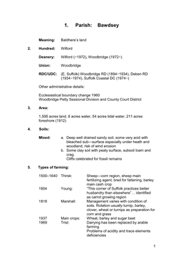 1. Parish: Bawdsey