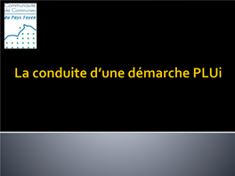 La Conduite D'une Démarche Plui Deuxième Partie