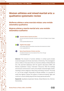 Women Athletes and Mixed Martial Arts: a Qualitative Systematic Review