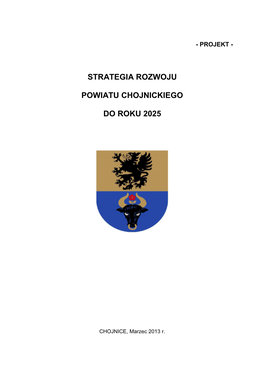 Strategia Rozwoju Powiatu Chojnickiego Do Roku 2025