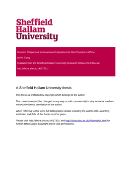 A Sheffield Hallam University Thesis