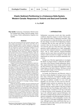 Clastic Sediment Partitioning in a Cretaceous Delta System, Western Canada: Responses to Tectonic and Sea-Level Controls