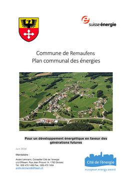 Commune De Remaufens Plan Communal Des Énergies