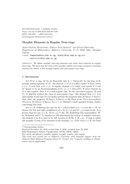 Morphic Elements in Regular Near-Rings