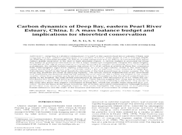 Carbon Dynamics of Deep Bay, Eastern Pearl River Estuary, China. I: a Mass Balance Budget and Implications for Shorebird Conservation