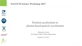 Positron Acceleration in Plasma-Based Particle Accelerators