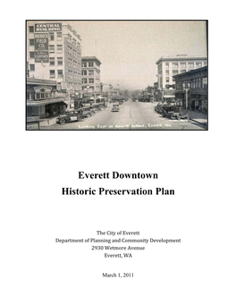 Downtown Historic Preservation Plan – Everett