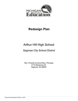 Redesign Plan Arthur Hill High School