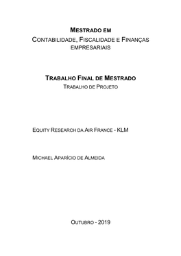 Mestrado Em Contabilidade, Fiscalidade E Finanças Empresariais