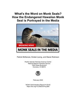 How the Endangered Hawaiian Monk Seal Is Portrayed in the Media
