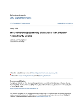 The Geomorphological History of an Alluvial Fan Complex in Nelson County, Virginia