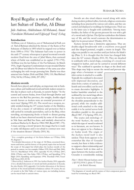 Royal Regalia: a Sword of the Last Sultan of Darfur, Ali Dinar