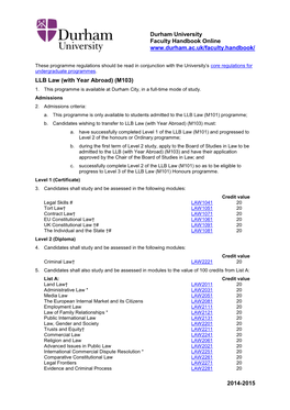 Durham University Faculty Handbook Online