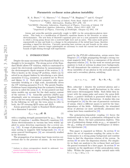 Parametric Co-Linear Axion Photon Instability