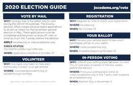 2020 ELECTION GUIDE Jocodems.Org/Vote