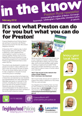 It's Not What Preston Can Do for You but What You Can Do for Preston!