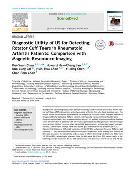 Diagnostic Utility of US for Detecting Rotator Cuff Tears in Rheumatoid