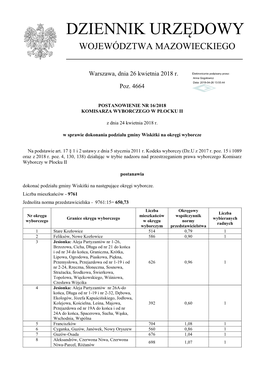 Postanowienie Nr 16/2018 Z Dnia 24 Kwietnia 2018 R