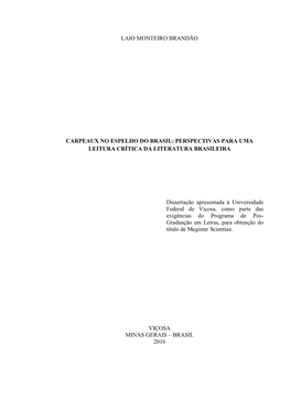 Carpeaux No Espelho Do Brasil: Perspectivas Para Uma Leitura Crítica Da Literatura Brasileira