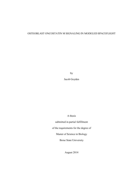 Osteoblast Oncostatin M Signaling in Modeled Spaceflight