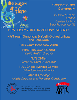 Concert for the Community NEW JERSEY YOUTH SYMPHONY PRESENTS