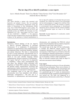 Or Idic(15) Syndrome: a Case Report