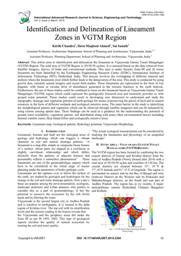 Identification and Delineation of Lineament Zones in VGTM Region