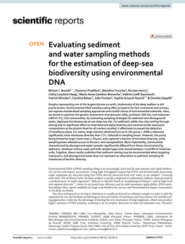 Evaluating Sediment and Water Sampling Methods for the Estimation of Deep-Sea Biodiversity Using Environmental