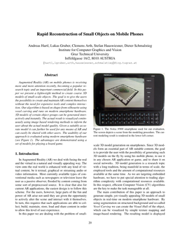 Rapid Reconstruction of Small Objects on Mobile Phones
