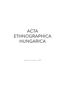 Acta Ethnographica Hungarica