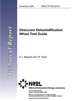 Desiccant Dehumidification Wheel Test Guide