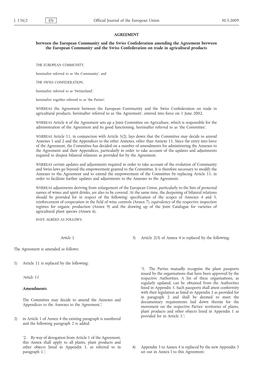 Agreement Between the European Community and the Swiss
