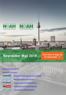 Newsletter May 2015 for Newsletter >>