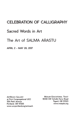 CELEBRATION of CALLIGRAPHY Sacred Words in Art the Art Of