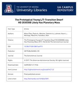 The Prototypical Young L/T-Transition Dwarf HD 203030B Likely Has Planetary Mass