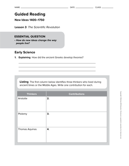 Guided Reading, New Ideas 1400–1750, Lesson 3