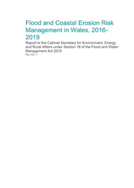 Flood and Coastal Erosion Risk Management in Wales, 2016- 2019