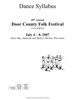 2007 Door County Folk Festival Syllabus.Pdf