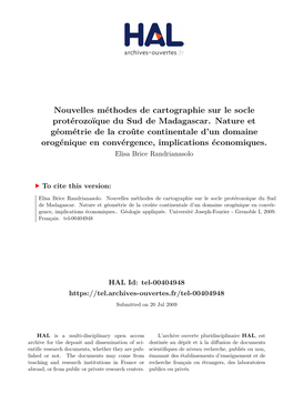 Nouvelles Méthodes De Cartographie Sur Le Socle Protérozoïque Du Sud De Madagascar