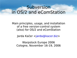 Subversion in OS/2 and Ecomstation