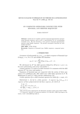 On Compound Operators Constructed with Binomial and Sheffer Sequences∗