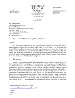March 29, 2021 Mr. Jeff Sigurdson Jeff.Sigurdson@State.Mn.Us