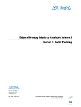 Board Design Layout Guidelines; External Memory Interface Handbook