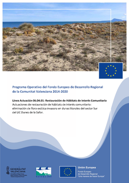 Programa Operativo Del Fondo Europeo De Desarrollo Regional De La Comunitat Valenciana 2014-2020