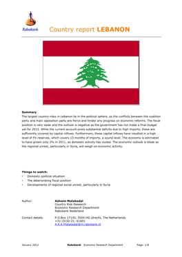 Lebanon (Country Report)