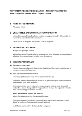 Pilocarpine Nitrate (Pilocarpine Nitrate) Eye Drops