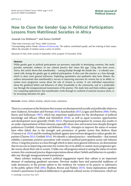 Lessons from Matrilineal Societies in Africa