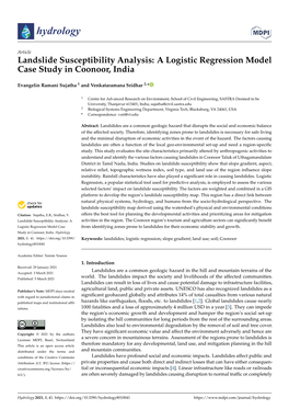 A Logistic Regression Model Case Study in Coonoor, India